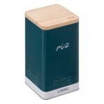 Color Edition metal rice tin with embossed details