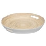 Modern Color white bamboo tray diam 42 cm