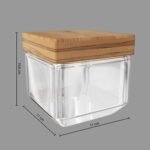 Square glass and pine jar 0.85 l - Image 5
