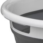 White and grey extendable laundry basket 21 l - Afbeelding 2