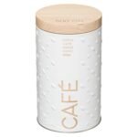Scandi Edition metal coffee tin with embossed details