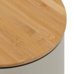 Modern Color pedal bin 30 l metal and bamboo linen beige - Afbeelding 2