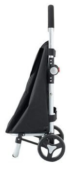 Folding black aluminium 2-wheel shopping trolley - Afbeelding 2