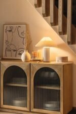 SOLARO FLUWELEN BANKJE BEIGE 100X40CM - Afbeelding 10