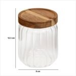 POT GLAS 500 ML HARMONY D. 9 X H. 12,3 CM ACACIA DEKSEL - Afbeelding 5