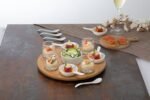14-DELIGE APERITIEFSET MET DRAAIPLATEAU WIT BAMBOE - Afbeelding 4