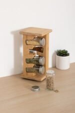 REK VOOR 8 SPECERIJPOTTEN GLAS COZY L. 13 X B. 13 X H. 26,5 CM BAMBOE STEUN - Image 7