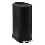 Ariane slim black metal pedal bin 30 l