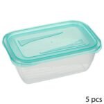 Set of 5 Fresh & Freeze rectangular PE boxes 0.5 l