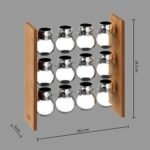 Bambou rack with 12 glass spice jars and stand - Afbeelding 5