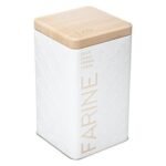 Scandi Edition metal flour tin with embossed details