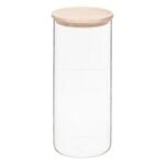 SET VAN 3 HERMETISCHE GLAZEN POTTEN MET HOUTEN DEKSEL - Afbeelding 3