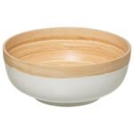 Modern Color white bamboo salad bowl diam 20 cm