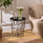 KUMI SALONTAFEL DIAMETER 37 CM ZWART METAAL - Afbeelding 5