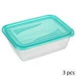 Set of 3 Fresh & Freeze rectangular PE boxes 1.25 l