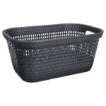 Grey rattan laundry basket 45 l