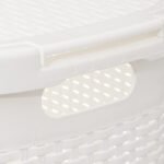 Rattan white laundry basket 60 l - Image 2