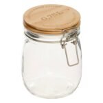 Wording glass and wood jar 0.75 l
