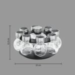 Revolving rack of 8 glass spice jars on ABS stand - Afbeelding 6