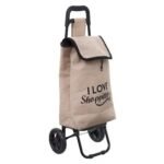 Jute 2-wheel shopping trolley