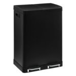 Ariane black metal recycling pedal bin 2 x 30 l