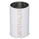 Scandi Edition metal utensils pot with embossed details