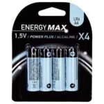Pack of 4 Power Plus LR06 batteries with display