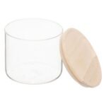 SET VAN 3 HERMETISCHE GLAZEN POTTEN MET HOUTEN DEKSEL - Afbeelding 4