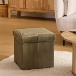 VOUWPOEF ARUM GERIBD 38 X 38 CM KAKI GROEN - Image 8