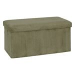 DUBBELE VOUWPOEF ARUM GERIBD 76 X 38 CM KAKI GROEN