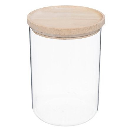 Hermet jar 1.6 l glass and wood