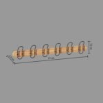 HOUTEN KAPSTOK MET 6 METALEN HAKEN - Afbeelding 5
