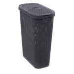 Rattan slim concrete laundry basket 40 l