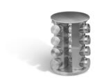 Revolving rack of 16 glass spice jars on stainless steel stand - Afbeelding 7