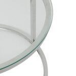 SET VAN 2 KNEO SALONTAFELS GLAS EN ROESTVRIJ STAAL - Afbeelding 3