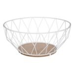 Losange white fruit basket 28 cm