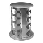 Revolving rack of 16 glass spice jars on stainless steel stand - Afbeelding 4