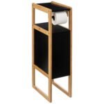 Natureao zwarte muur toiletroldispenser en houder