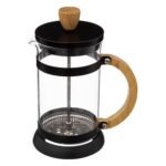 Koffiepers 60 cl glas en zwart bamboe