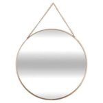 Set van 3 ronde Badkamer, Badkamer > Spiegels met ketting Leny metaal goud - Afbeelding 2