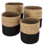 Set van 4 manden Emmett zwarte jute