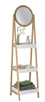 Bamboe etagère met spiegel en 3 niveaus - Image 2