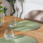 Geweven placemat diam 38 cm olijfgroen - Image 2
