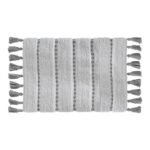 Pompon katoenen badmat 50 x 75 cm grijs