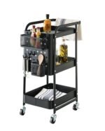 Zwart geperforeerde metalen trolley - Afbeelding 2