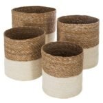 Set van 4 manden Emmett witte jute