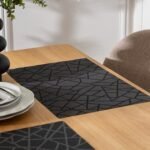 Gebarsten placemat 45 x 30 cm zwart - Afbeelding 2